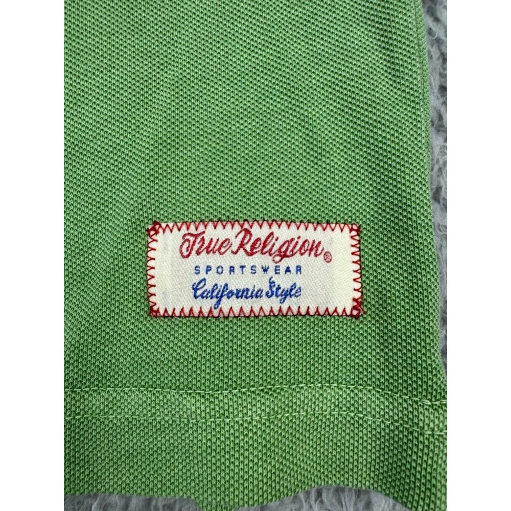 True Religion Mens Sportswear Spring 2013 Embroidery Pique Polo Shirt Green - Picture 2 of 11